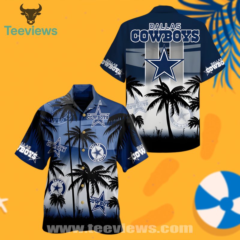 Dallas Cowboys Coconut Tree Blue Cute Hawaiian Shirt For Summer Looks Dallas Cowboys Coconut Tree Blue Cute Hawaiian Shirt For Summer Looks