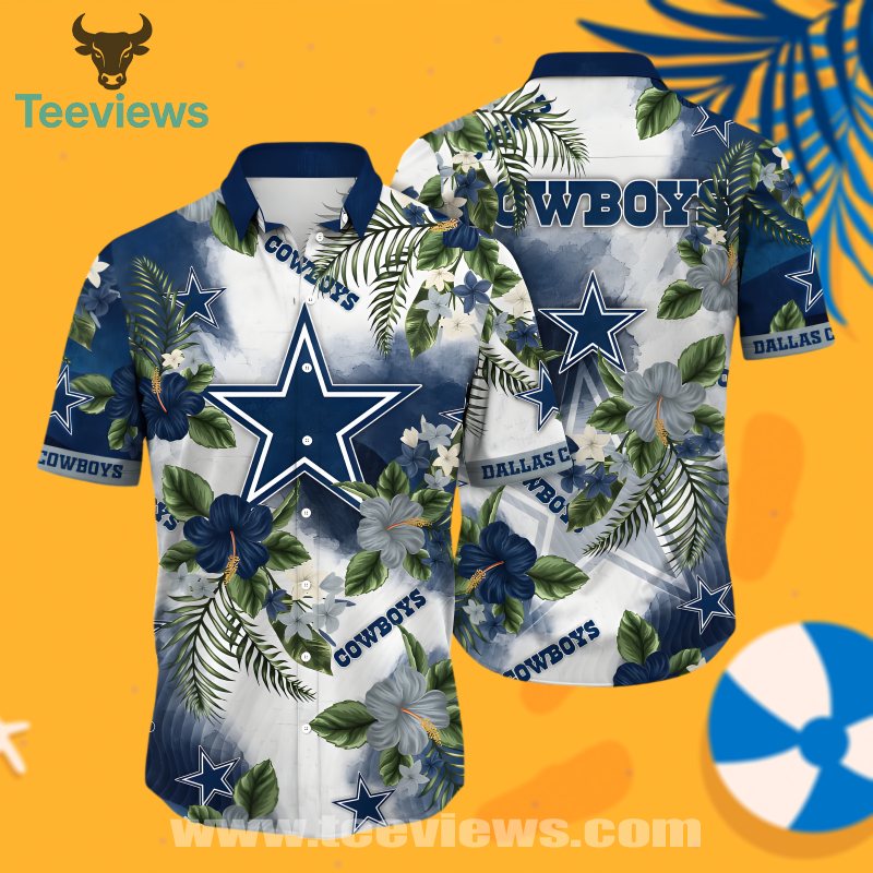 Dallas Cowboys Hibiscus Blue Funky Hawaiian Shirt For Aloha Beach Lovers Dallas Cowboys Hibiscus Blue Funky Hawaiian Shirt For Aloha Beach Lovers
