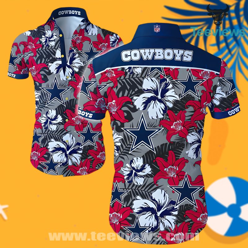 Dallas Cowboys Hibiscus Red Luxury Hawaiian Shirt For Beach Party Vibes Dallas Cowboys Hibiscus Red Luxury Hawaiian Shirt For Beach Party Vibes