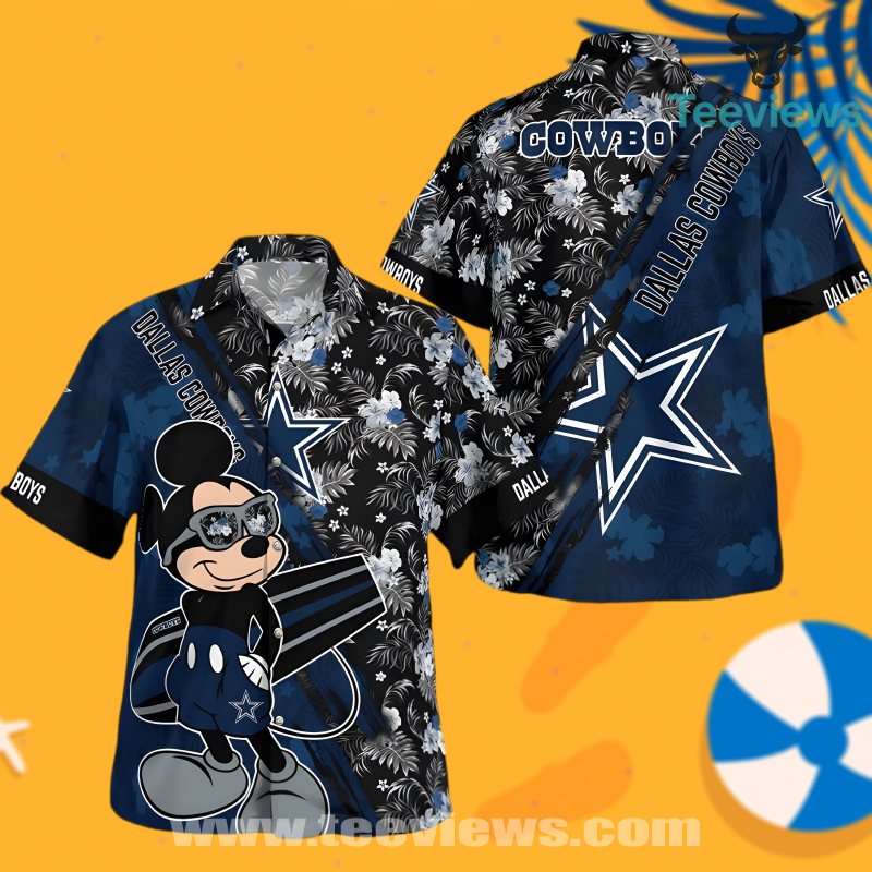 Dallas Cowboys Mickey Mouse Tropical Blue Luxury Hawaiian Shirt Print Dallas Cowboys Mickey Mouse Tropical Blue Luxury Hawaiian Shirt Print
