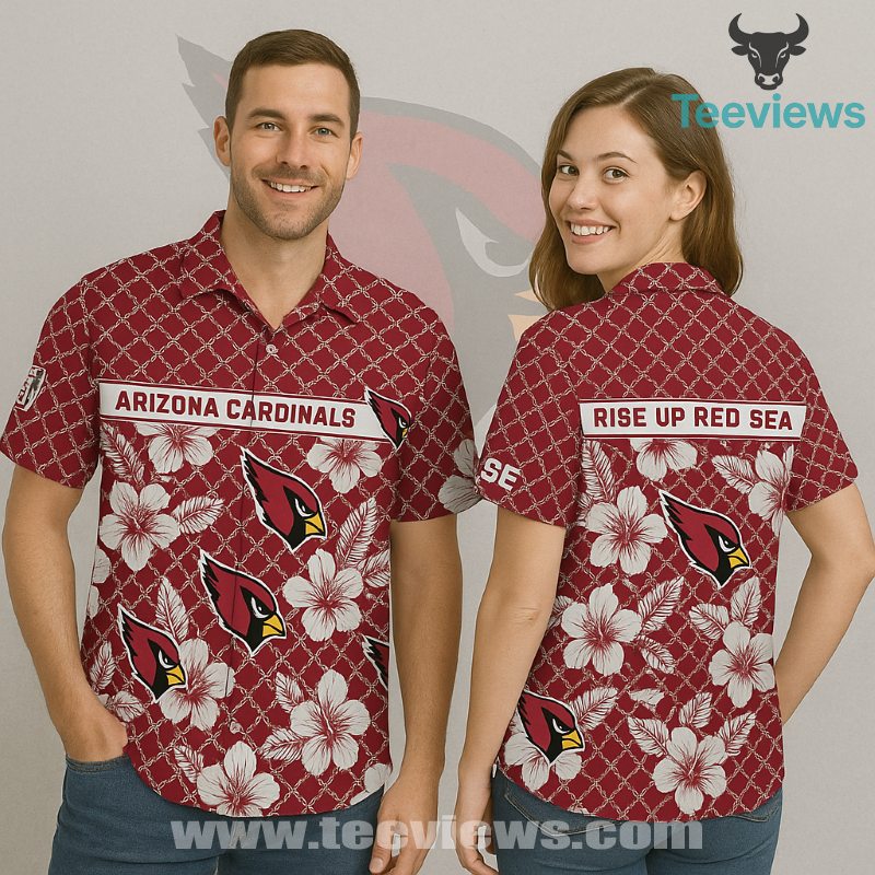 Hibiscus Rise Up Red Sea Red Arizona Cardinals Vintage Aloha Shirts Hibiscus Rise Up Red Sea Red Arizona Cardinals Vintage Aloha Shirts