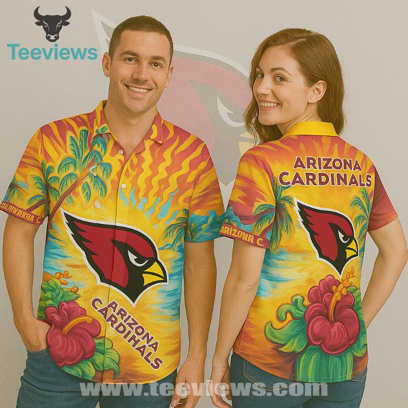 Island Beach Yellow Red Arizona Cardinals Royal Hawaiian Shirts Island Beach Yellow Red Arizona Cardinals Royal Hawaiian Shirts