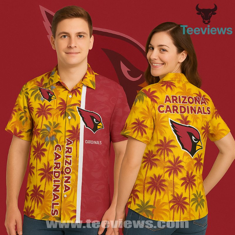 Monstera Leaves Coconut Yellow Red Arizona Cardinals Unisex Hawaiian Shirts Monstera Leaves Coconut Yellow Red Arizona Cardinals Unisex Hawaiian Shirts